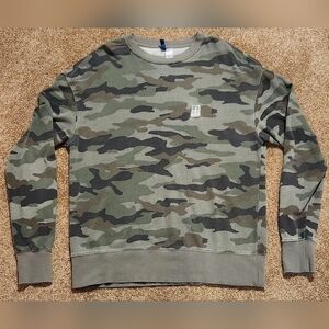 Mens Forum Patch Snowboarding Sweatshirt Faded Green/Brown Camo